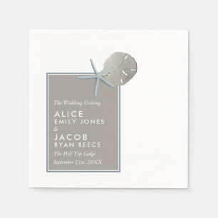 Starfish and Sand Dollar - Beach Weddenschap Servet