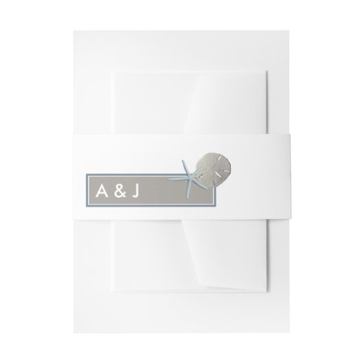 Starfish and Sand Dollar - Beach Weddenschap Uitnodigingen Wikkel (Voorkant Voorbeeld)