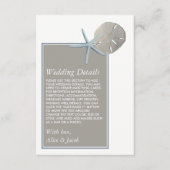 Starfish and Sand Dollar - Beach Wedding Detail Informatiekaartje (Voorkant)