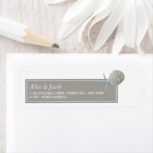 Starfish and Sand Dollar - Beach Wedding Labels (Insitu)