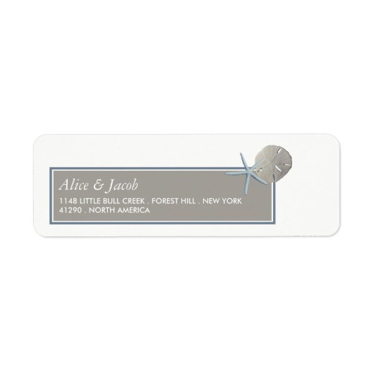 Starfish and Sand Dollar - Beach Wedding Labels (Voorkant)