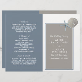 Starfish and Sand Dollar - Beach Wedding Programme