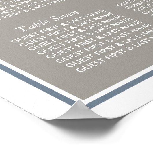 Starfish and Sand Dollar - Beach Wedding Seating Poster (Hoek)