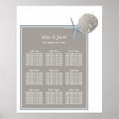 Starfish and Sand Dollar - Beach Wedding Seating Poster (Voorkant)