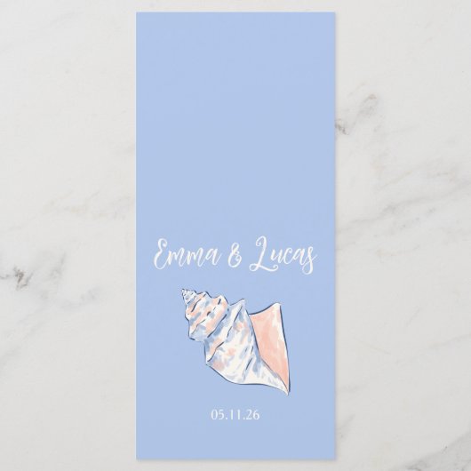 starfish and sea shell menu (Achterkant)