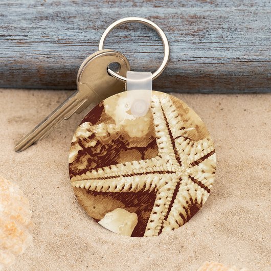 Starfish and Seashells Keychain