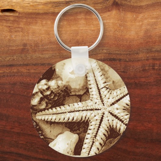 Starfish and Seashells Keychain (Voorkant)