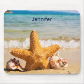 Starfish and Seashells on the Beach Personalized Muismat (Voorkant)