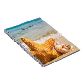 Starfish and Seashells on the Beach Personalized Notitieboek (Rechterzijde)