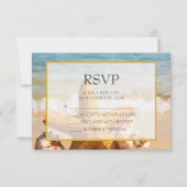Starfish and Seashells on the Beach Weddiong RSVP (Voorkant)