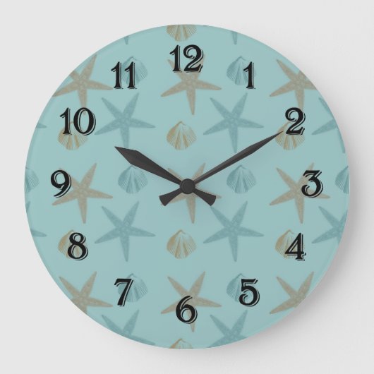 Starfish and Shells Grote Klok (Voorkant)