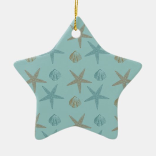 Starfish and Shells Keramisch Ornament (Voorkant)