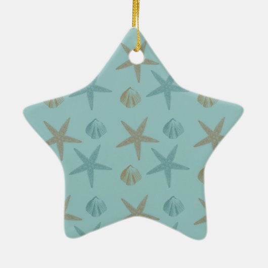 Starfish and Shells Keramisch Ornament (Achterkant)