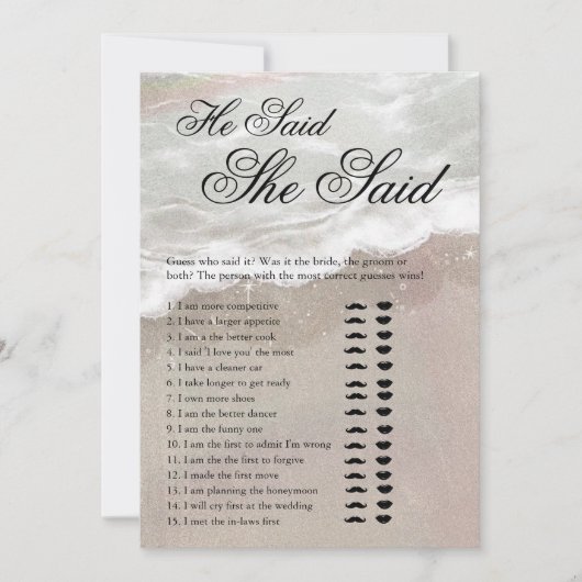 Starfish and Shells Tropical Beach Bridal Shower Kaart (Voorkant)