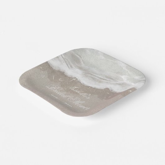 Starfish and Shells Tropical Beach Bridal Shower Papieren Bordje (Gebogen)