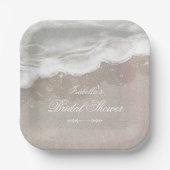 Starfish and Shells Tropical Beach Bridal Shower Papieren Bordje (Voorkant)