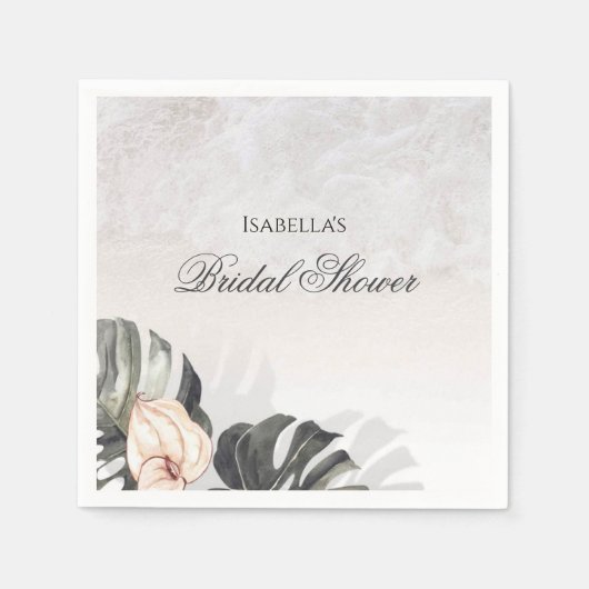 Starfish and Shells Tropical Beach Bridal Shower Servet (Voorkant)