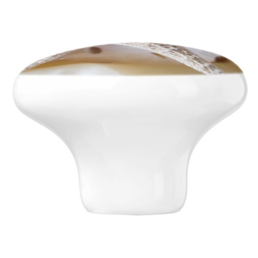 Starfish and Silver Dollar Coastal Ceramic Knob. Keramische Knop (Zijkant)