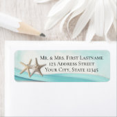 Starfish and Turquoise Ribbon Etiket (Insitu)