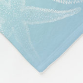 Starfish Aqua Blue Beach Fleece Blanket (Hoek)