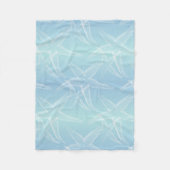 Starfish Aqua Blue Beach Fleece Blanket (Voorkant)