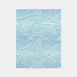 Starfish Aqua Blue Beach Fleece Blanket Deken