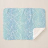 Starfish Aqua Blue Beach Sherpa Blanket Deken (Voorkant (horizontaal))