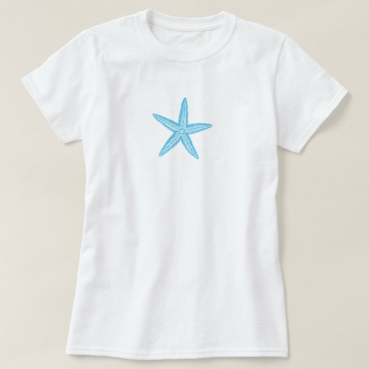 Starfish Aqua Blue T-shirt (Design voorkant)