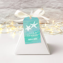 Starfish Aqua Hartelijk dank voor uw favoriete tag Cadeaulabel