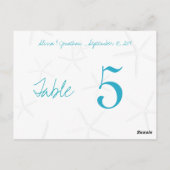 Starfish Aqua Numbers Reception Table Cards Briefkaart (Achterkant)