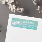 Starfish Aqua Return Address Labels