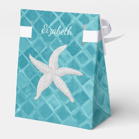Starfish Aqua Zee glas personaliseren Bedankdoosjes (Achterkant)