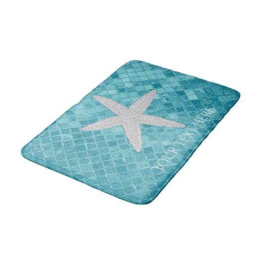 Starfish Aqua Zee Glass Personaliseren Badmat (Gekanteld)