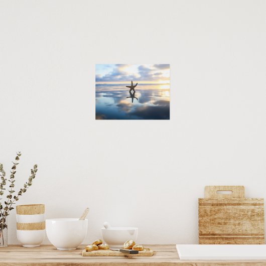 Starfish at the beach photo poster print (Keuken)