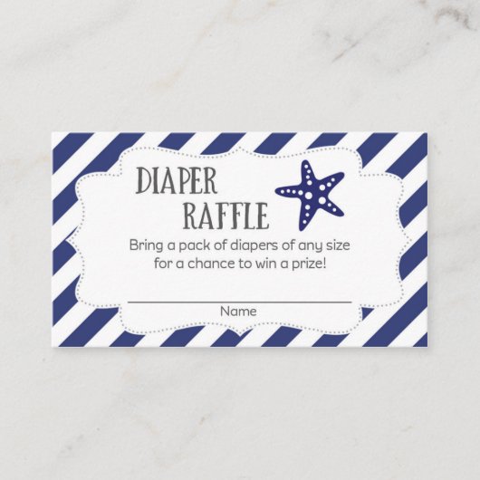Starfish Baby shower Luier Raffle Tickets Informatiekaartje (Voorkant)