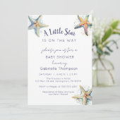 STARFISH Baby shower Uitnodiging (Staand voorkant)