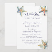 STARFISH Baby shower Uitnodiging (Voorkant / Achterkant)