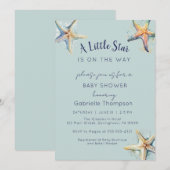 STARFISH Baby shower Uitnodiging (Voorkant / Achterkant)