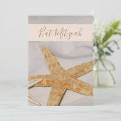 Starfish Bat Mitzvah Uitnodiging (Staand voorkant)