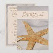 Starfish Bat Mitzvah Uitnodiging (Voorkant / Achterkant)