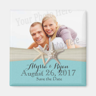 Starfish Beach Aqua Blue Save the Date Foto Magneet