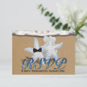 Starfish Beach Aqua RSVP Kaartje (Staand voorkant)
