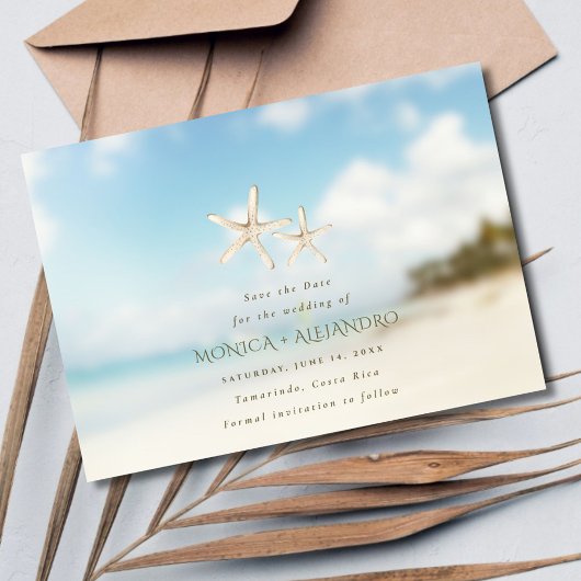 Starfish Beach Bestemming Trouwfoto Save The Date