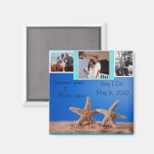 Starfish BEach Bewaar de datum 3 foto Magneet (Voorkant / Achterkant)