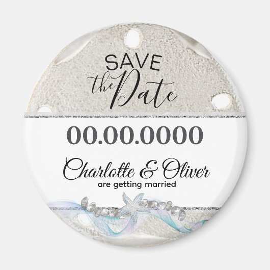 Starfish Beach Bewaar de datum Kustmagneet Magneet (Voorkant)