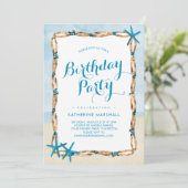 Starfish Beach Birthday Party Kaart (Staand voorkant)