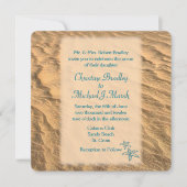 Starfish Beach Blauwgroen en Sand Wedding Kaart (Voorkant)