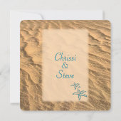 Starfish Beach Blauwgroen en Sand Wedding Kaart (Achterkant)
