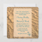 Starfish Beach Blauwgroen en Sand Wedding Kaart (Voorkant)