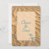 Starfish Beach Blauwgroen en Sand Wedding Kaart (Achterkant)
